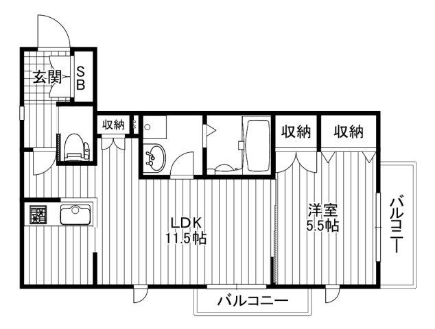 メゾン ド 代沢(1LDK/3階)の間取り写真