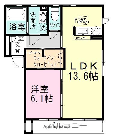 オーリーハイツ(1LDK/1階)の間取り写真