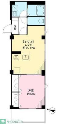セレンディピティ(1LDK/4階)の間取り写真
