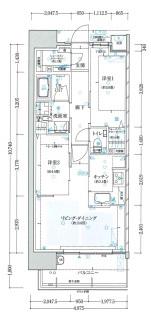 ザ・広島フロント(2LDK/3階)の間取り写真