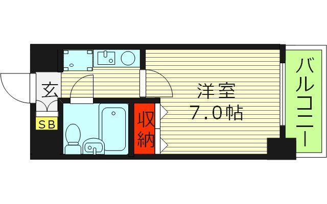 エスリード森ノ宮第2(1K/9階)の間取り写真
