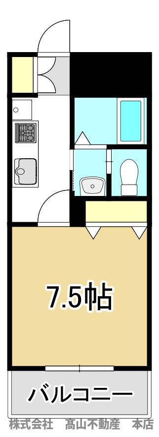 アイリス22(1K/6階)の間取り写真