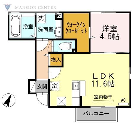 レジェーロ(1LDK/1階)の間取り写真