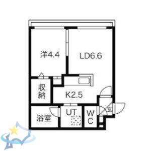 スペランツァマルヤマ(1LDK/2階)の間取り写真