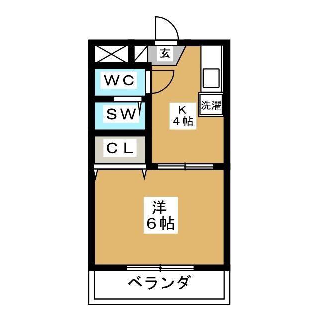 カスタム桜新町(1K/3階)の間取り写真