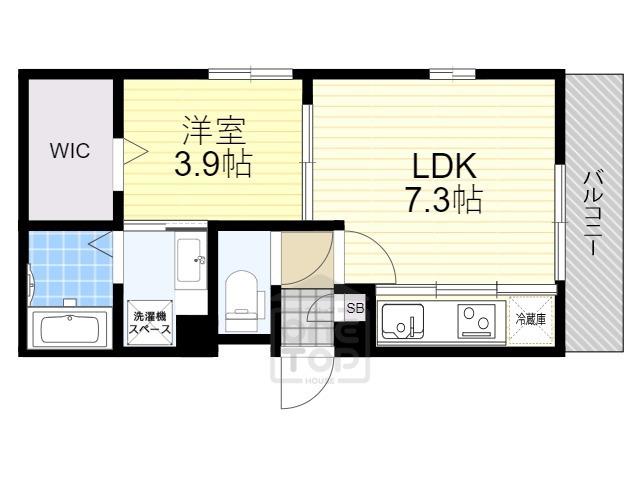 パレブロン(1LDK/3階)の間取り写真
