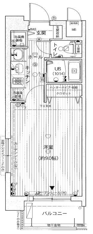 サムティ祇園河原町(1K/1階)の間取り写真