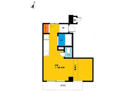 ステンドールK(ワンルーム/1階)の間取り写真
