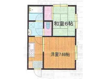 石郷岡アパート(2K/2階)の間取り写真