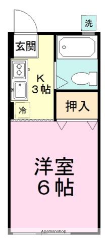 コーポカルチャー(1K/2階)の間取り写真