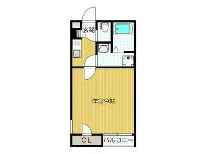 FELICITA寺川(1K/2階)の間取り写真