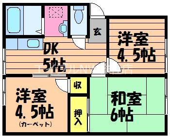 メゾンセンチュリーB棟(3DK/2階)の間取り写真