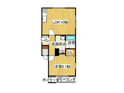 アリエッタA(1LDK/2階)の間取り写真