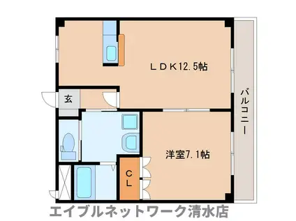 グラシアス・ティエラI(1LDK/1階)の間取り写真