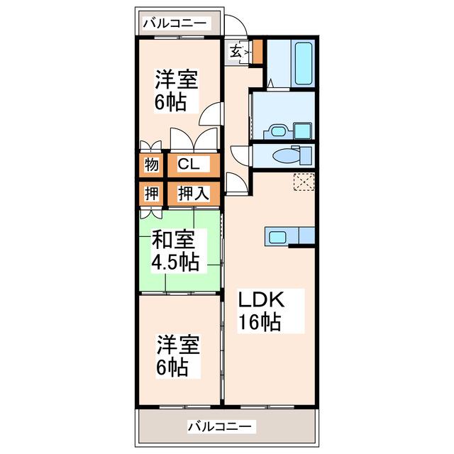 インフィニティ出水III(3LDK/4階)の間取り写真