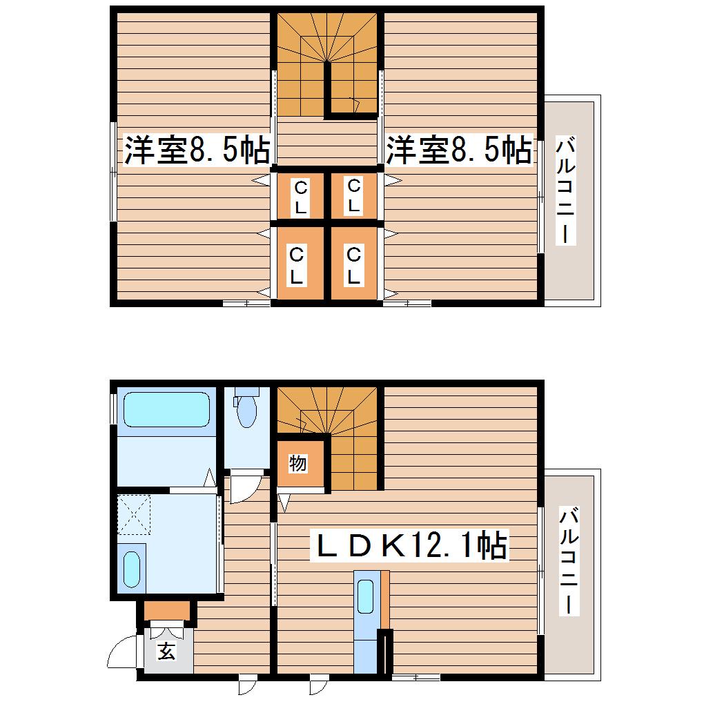 サクラテラス(2LDK/1階)の間取り写真
