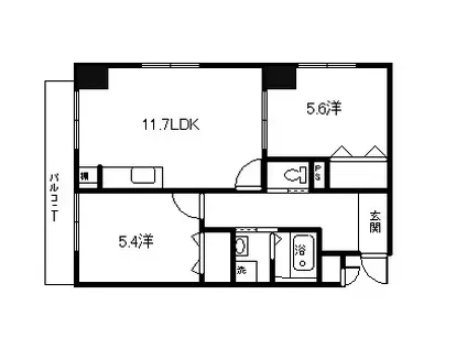 LIEN伊倉本町(2LDK/2階)の間取り写真