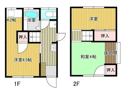 森本アパート(2DK/1階)の間取り写真