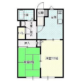 サンパティーク A棟(2K/2階)の間取り写真