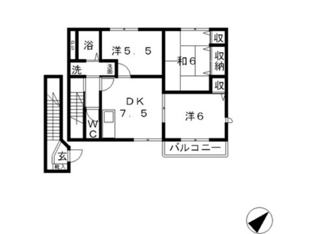 ファミリースポット(3DK/2階)の間取り写真