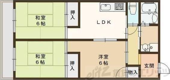 寺川マンション(3LDK/1階)の間取り写真