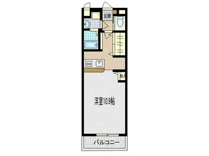 花木町5-9 1Rマンション(1K/5階)の間取り写真