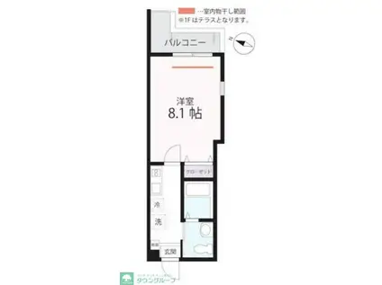 ハーミットクラブハウス上大岡II(1K/3階)の間取り写真