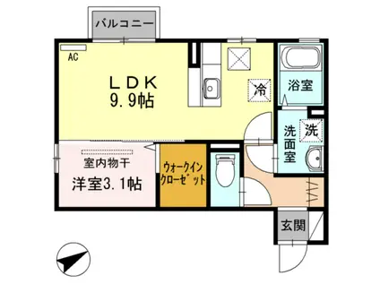 アバカス大野 102(1LDK/1階)の間取り写真