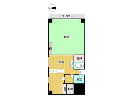 胡蝶ビル(ワンルーム/3階)の間取り写真