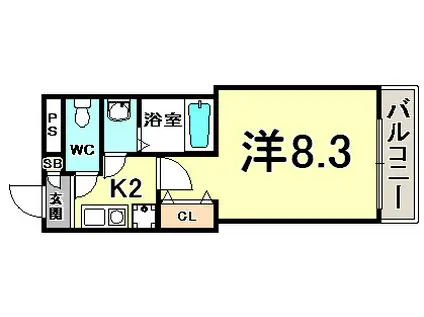 神戸・山手アパートメント(1K/3階)の間取り写真