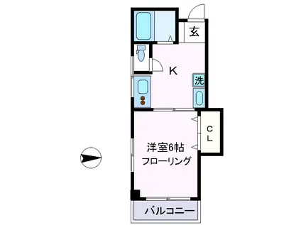 アゼリア赤坂(1K/4階)の間取り写真