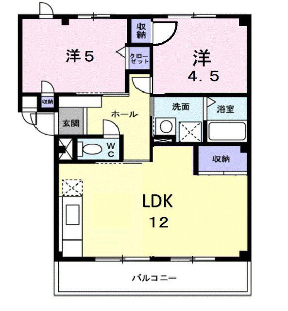 ファインレジデンスKN(2LDK/1階)の間取り写真