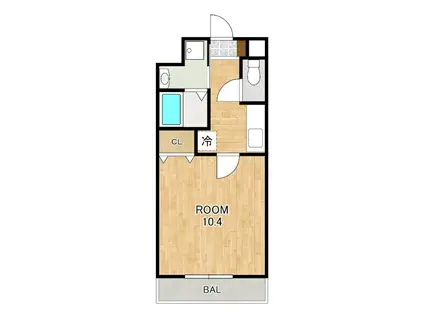 サングランデ(1K/1階)の間取り写真