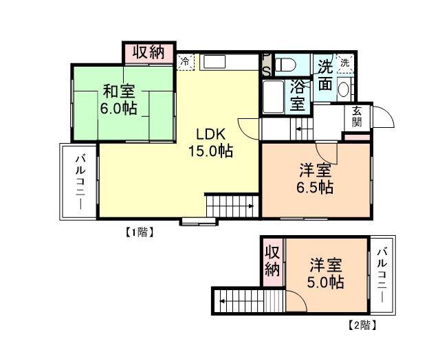 レジデンス徳田(3LDK/1階)の間取り写真