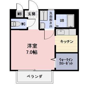 エスポワール(1K/2階)の間取り写真