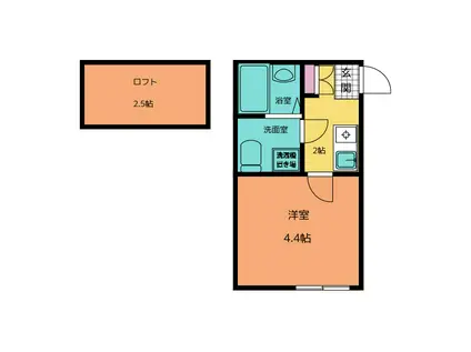 フランブリーズ追浜東町(1K/1階)の間取り写真