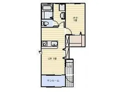 LOTUS篠原(1LDK/1階)の間取り写真