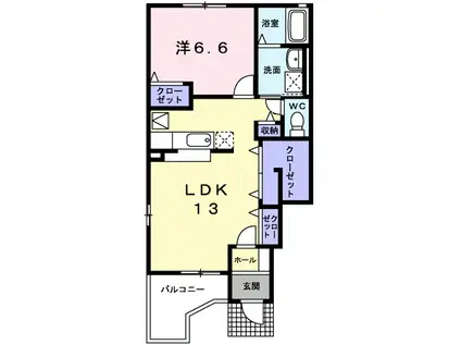 アプローズII(1LDK/1階)の間取り写真