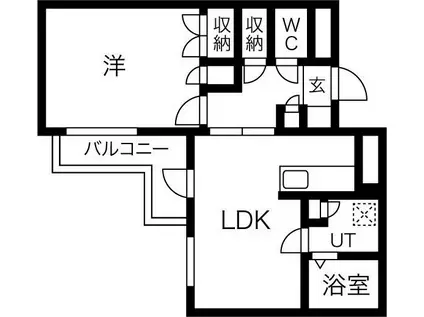 レオパレス21RX新瑞橋(1LDK/2階)の間取り写真