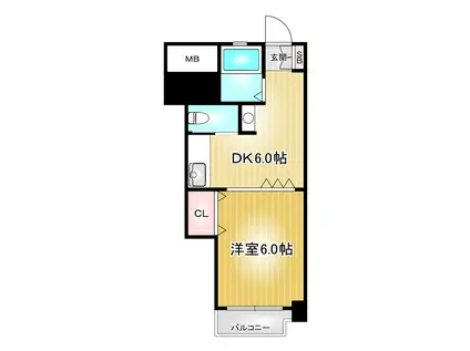 一光千種ターミナルビル(1DK/5階)の間取り写真