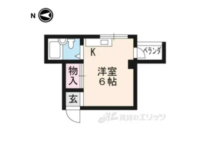 サンライズ宝ヶ池(1K/2階)の間取り写真