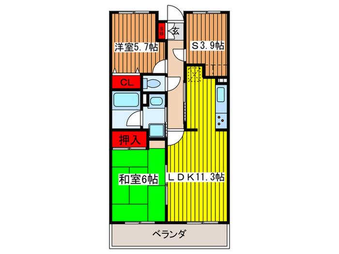 スターコート北浦和(2SLDK/5階)の間取り写真