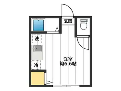 メゾン・フルールII(ワンルーム/1階)の間取り写真