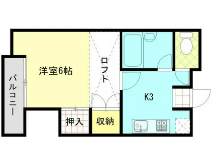 カーサシュウ(1K/2階)の間取り写真