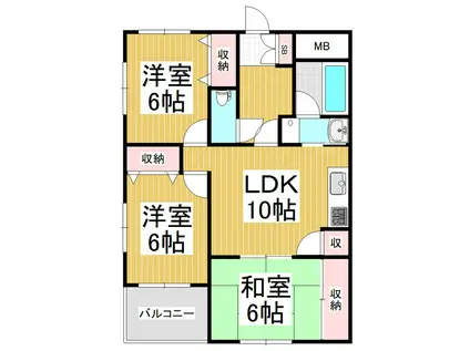 レオドール(3LDK/3階)の間取り写真