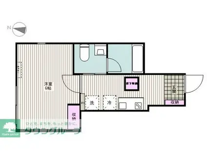 恵比寿FLAG(1K/1階)の間取り写真