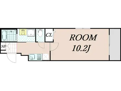 CREST TAPP京都丹波口II(1K/4階)の間取り写真