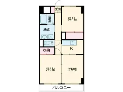 グローバル錦(3K/8階)の間取り写真