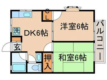 メゾン・ヴェルツ(2DK/2階)の間取り写真