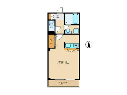 トイイーストコーポ(ワンルーム/2階)の間取り写真